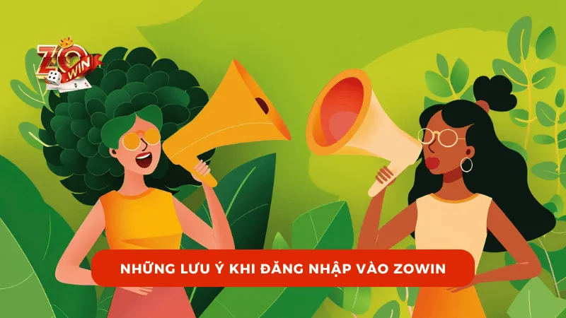 Những lưu ý khi đăng nhập vào ZOWIN